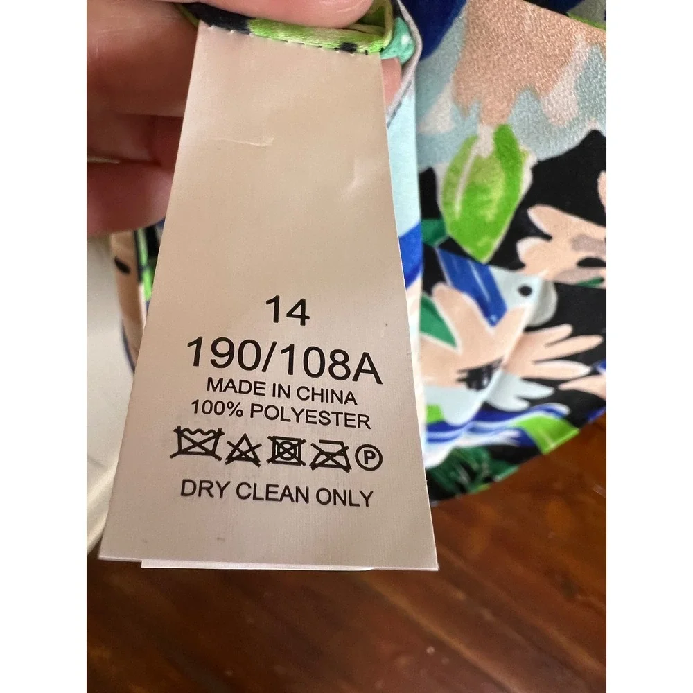 Kate Spade NewYork Full Bloom Floral Flutter Sleeve Tie Waist Mini Dress size 14 - Picture 10 of 12